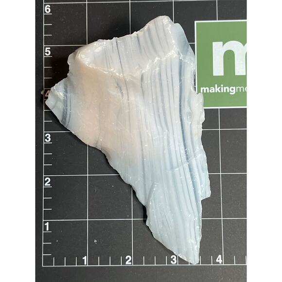 Milk Glass Blue Art Glass Cullet Layered Manganese Slag Glass #4GX67 - Picture 7 of 7